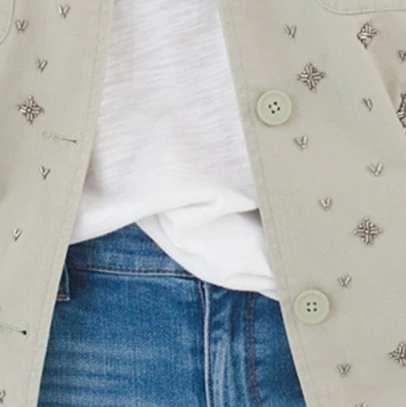 Chico's Beaded Utility Jacket NWT Size Small/4: (Chico's 0) - Picture 5 of 12